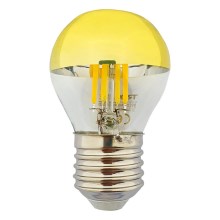 LED Žarnica z zrcalnim sferičnim pokrovom DECOR MIRROR P45 E27/5W/230V 4200K zlata