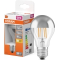 LED žarnica z zrcalnim vrhom FILAMENT E27/6,5W/230V 2700K srebrna- Osram