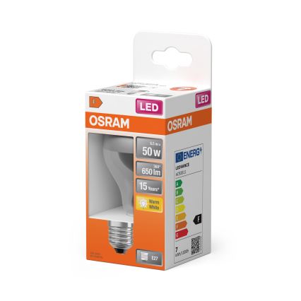 LED žarnica z zrcalnim vrhom FILAMENT E27/6,5W/230V 2700K srebrna- Osram