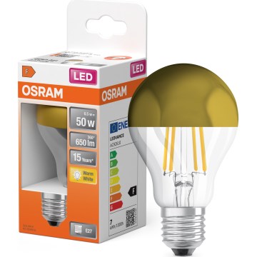 LED žarnica z zrcalnim vrhom FILAMENT E27/6,5W/230V 2700K zlata - Osram