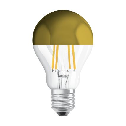 LED žarnica z zrcalnim vrhom FILAMENT E27/6,5W/230V 2700K zlata - Osram