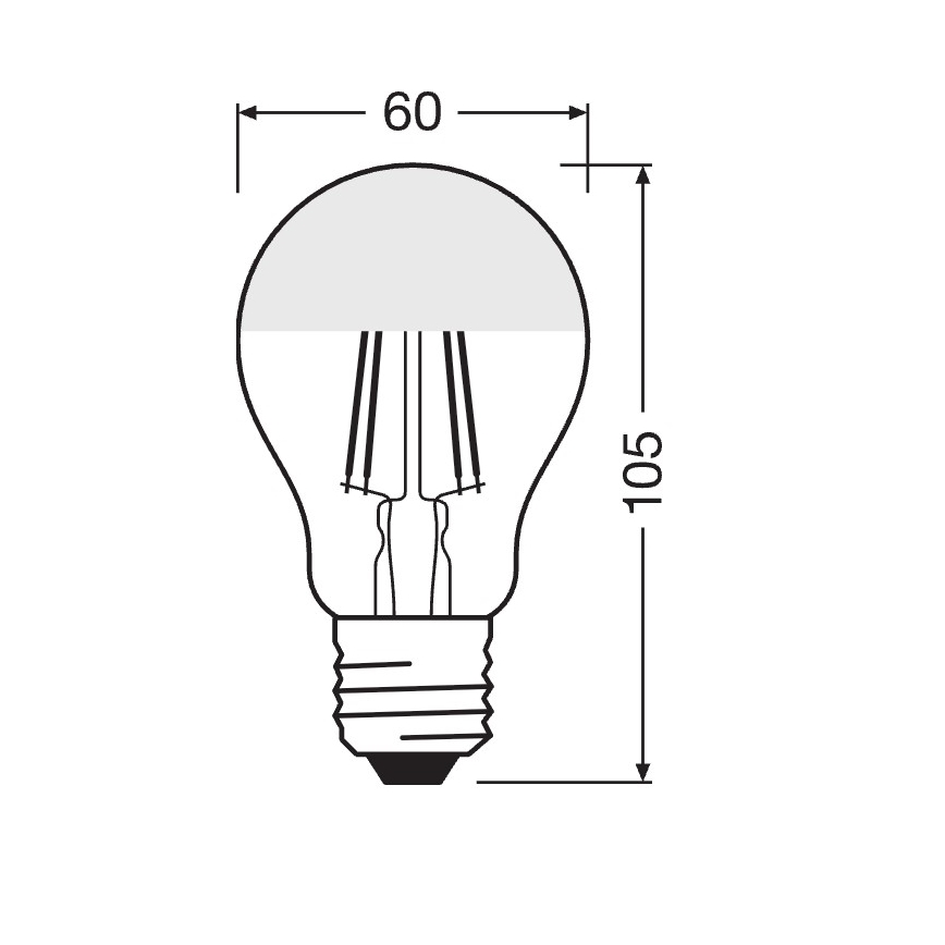 LED žarnica z zrcalnim vrhom FILAMENT E27/6,5W/230V 2700K zlata - Osram