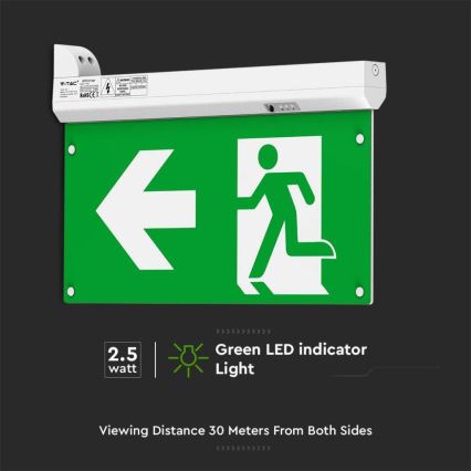 LED Zasilna luč EMERGENCY EXIT LED/2,5W/230V 4v1 6000K