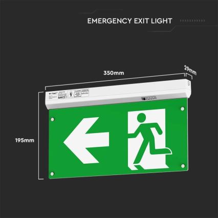 LED Zasilna luč EMERGENCY EXIT LED/2,5W/230V 4v1 6000K