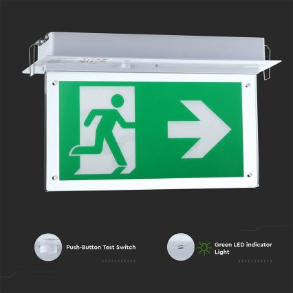 LED Zasilna svetilka EMERGENCY EXIT SAMSUNG CHIP LED/2W/230V 6000K