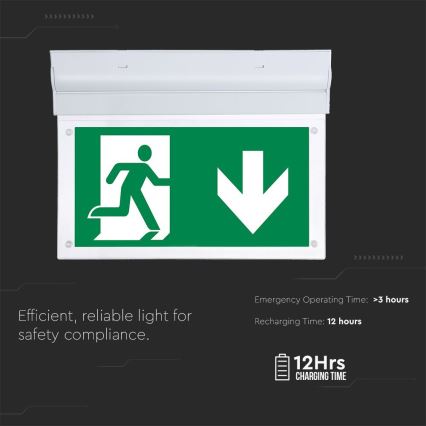 LED Zasilna svetilka EMERGENCY EXIT SAMSUNG CHIP LED/2W/230V 6000K