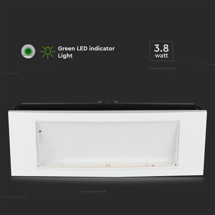 LED Zasilna svetilka EMERGENCY EXIT SAMSUNG CHIP LED/3,8W/230V 6000K