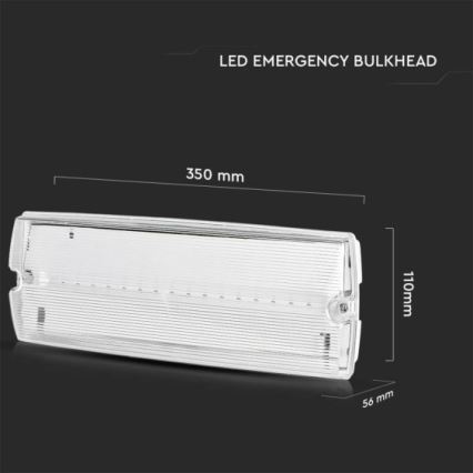 LED Zasilna svetilka EMERGENCY EXIT LED/3W/230V 6400K IP65