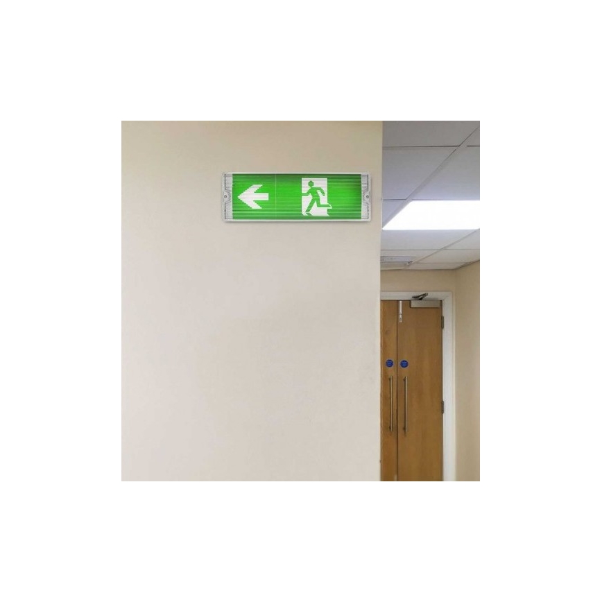 LED Zasilna svetilka s regular functionality test EMERGENCY EXIT LED/3W/230V 6400K IP65