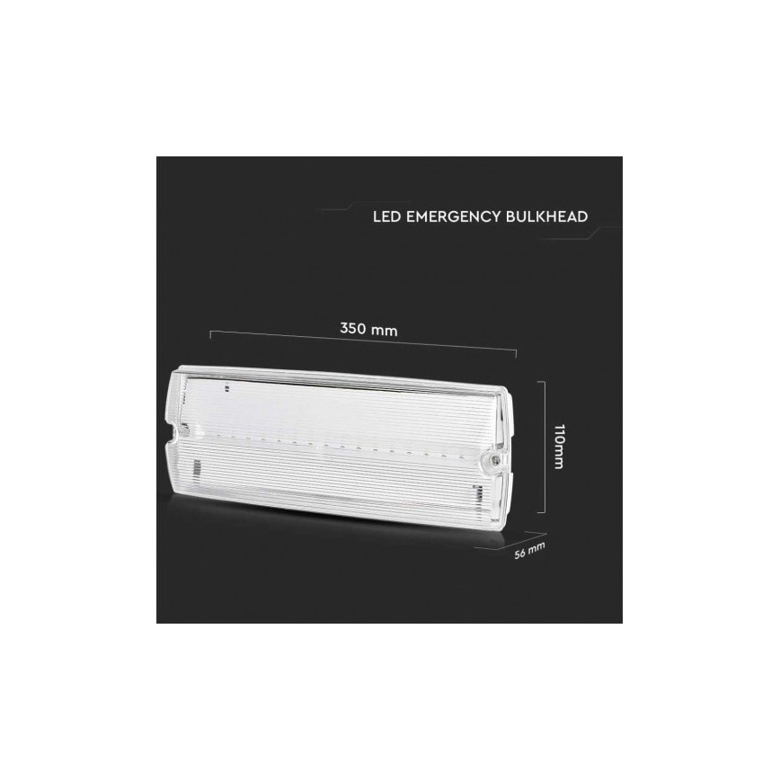 LED Zasilna svetilka s regular functionality test EMERGENCY EXIT LED/3W/230V 6400K IP65