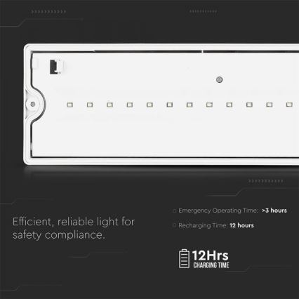 LED Zasilna svetilka EMERGENCY EXIT LED/3W/230V IP65 6000K 1200mAh