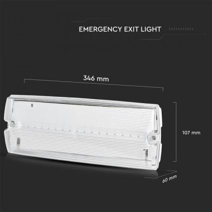 LED Zasilna svetilka EMERGENCY EXIT LED/3W/230V IP65 6000K 1200mAh