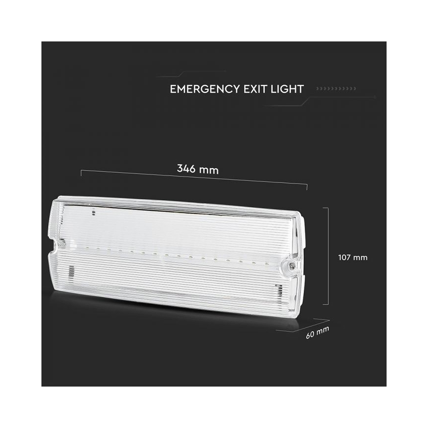 LED Zasilna svetilka EMERGENCY EXIT LED/3W/230V IP65 6000K 1200mAh