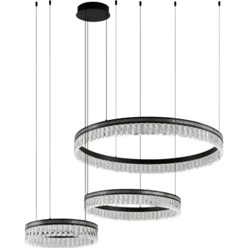 LED zatemljiv kristalni lestenec na jeklenem kablu THALIA LED/120W/230V 3000-6000K + daljinski upravljalnik