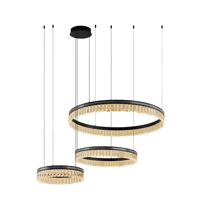 LED zatemljiv kristalni lestenec na jeklenem kablu THALIA LED/120W/230V 3000-6000K + daljinski upravljalnik