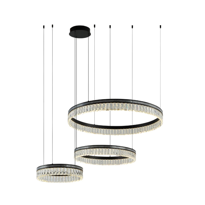 LED zatemljiv kristalni lestenec na jeklenem kablu THALIA LED/120W/230V 3000-6000K + daljinski upravljalnik