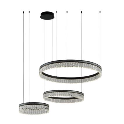 LED zatemljiv kristalni lestenec na jeklenem kablu THALIA LED/120W/230V 3000-6000K + daljinski upravljalnik