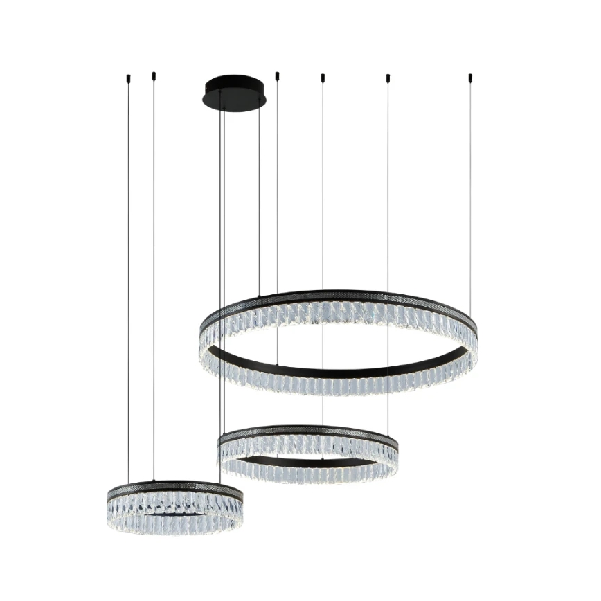 LED zatemljiv kristalni lestenec na jeklenem kablu THALIA LED/120W/230V 3000-6000K + daljinski upravljalnik