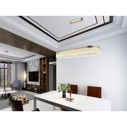LED zatemljiv kristalni lestenec na žici THALIA LED/50W/230V 3000-6000K + daljinski upravljalnik