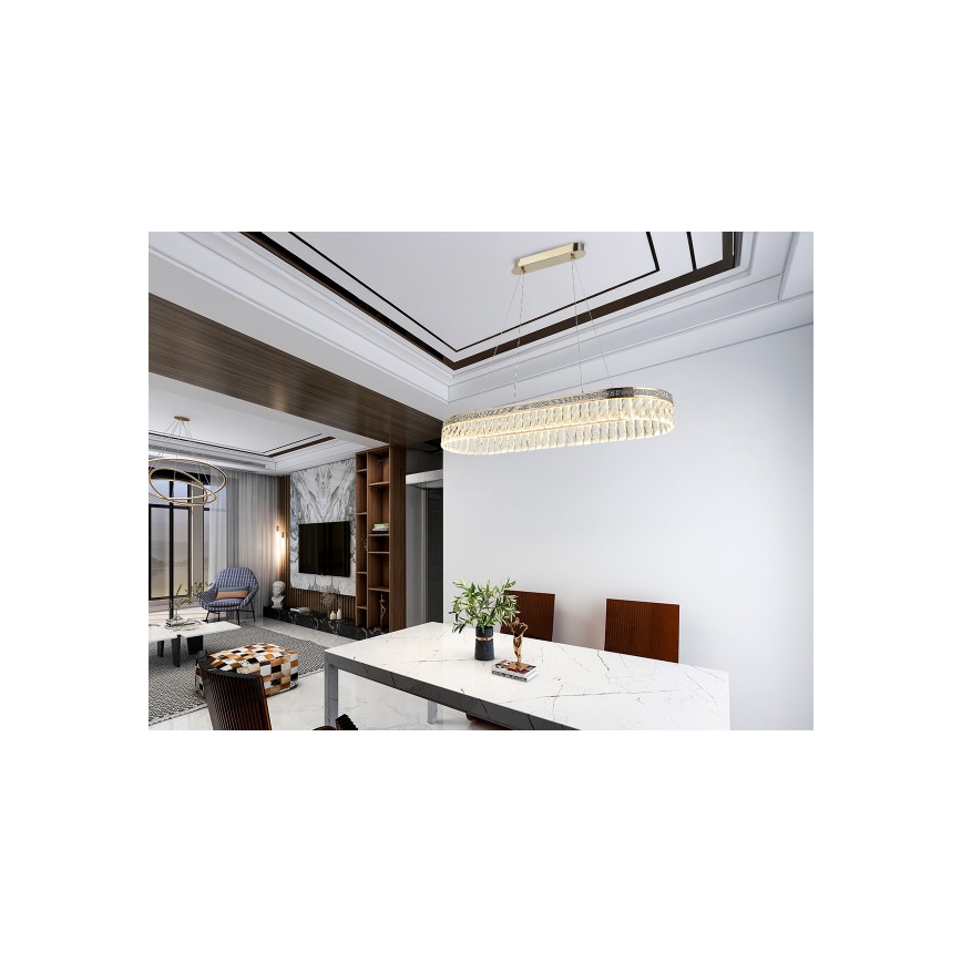 LED zatemljiv kristalni lestenec na žici THALIA LED/50W/230V 3000-6000K + daljinski upravljalnik
