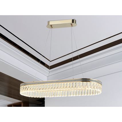 LED zatemljiv kristalni lestenec na žici THALIA LED/50W/230V 3000-6000K + daljinski upravljalnik