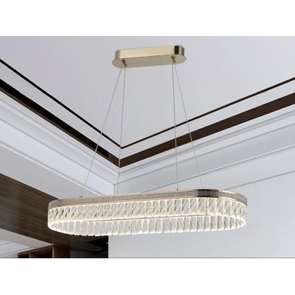 LED zatemljiv kristalni lestenec na žici THALIA LED/50W/230V 3000-6000K + daljinski upravljalnik