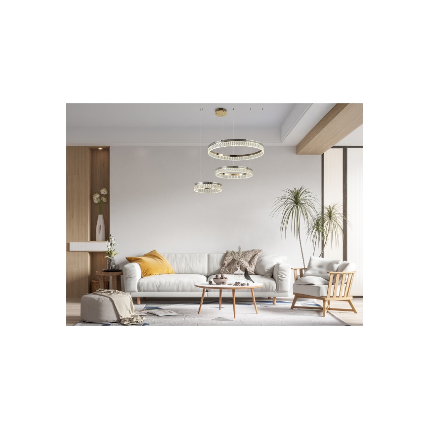 LED zatemljiv kristalni lestenec na kablu THALIA LED/120W/230V 3000-6000K + daljinski upravljalnik