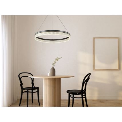 Zatemljiv kristalni lestenec na kablu THALIA LED/55W/230V 3000-6000K premer 80 cm + daljinski upravljalnik