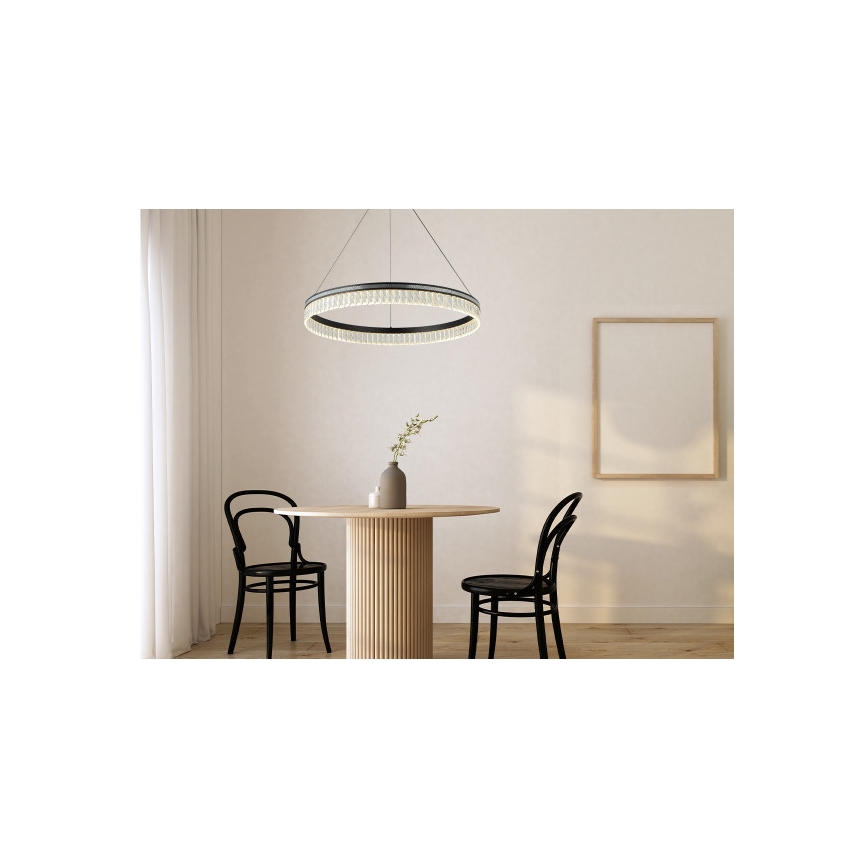 Zatemljiv kristalni lestenec na kablu THALIA LED/55W/230V 3000-6000K premer 80 cm + daljinski upravljalnik