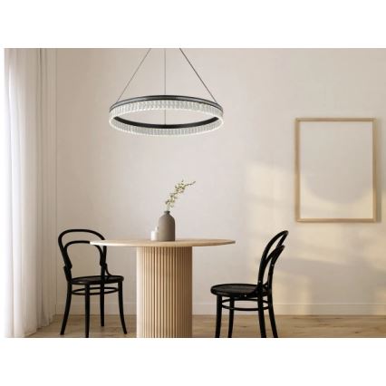 Zatemljiv kristalni lestenec na kablu THALIA LED/55W/230V 3000-6000K premer 80 cm + daljinski upravljalnik