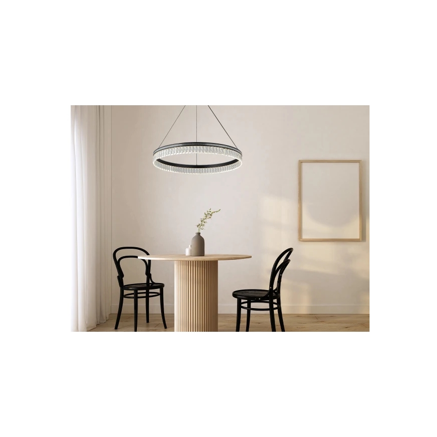 Zatemljiv kristalni lestenec na kablu THALIA LED/55W/230V 3000-6000K premer 80 cm + daljinski upravljalnik