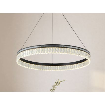 Zatemljiv kristalni lestenec na kablu THALIA LED/55W/230V 3000-6000K premer 80 cm + daljinski upravljalnik