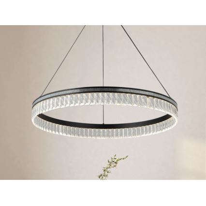 Zatemljiv kristalni lestenec na kablu THALIA LED/55W/230V 3000-6000K premer 80 cm + daljinski upravljalnik