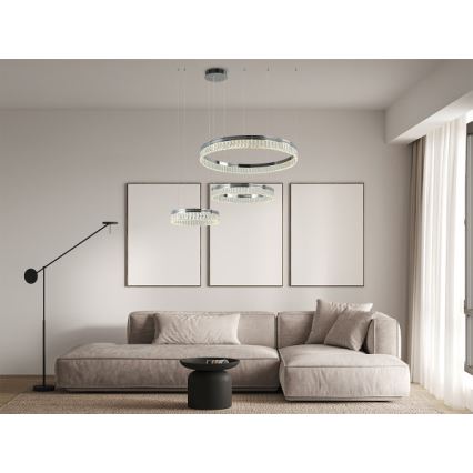 LED zatemnitveni kristalni lestenec na kablu THALIA LED/120W/230V 3000-6000K + daljinski upravljalnik