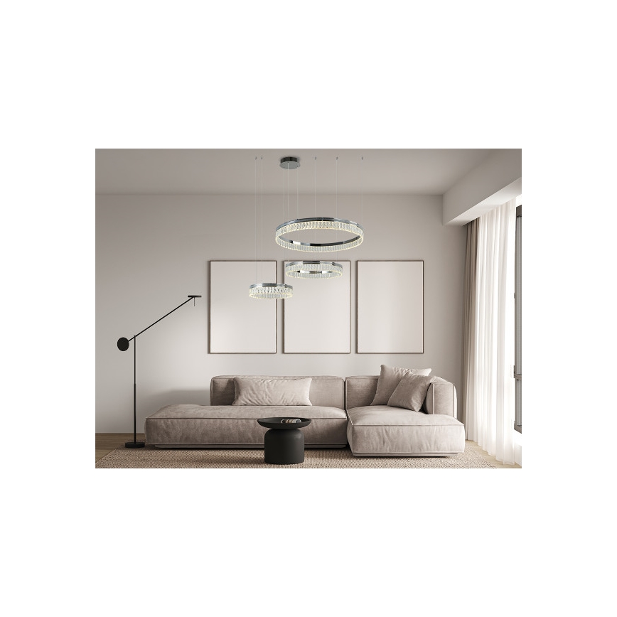 LED zatemnitveni kristalni lestenec na kablu THALIA LED/120W/230V 3000-6000K + daljinski upravljalnik