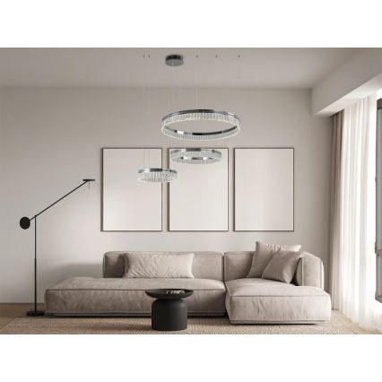 LED zatemnitveni kristalni lestenec na kablu THALIA LED/120W/230V 3000-6000K + daljinski upravljalnik