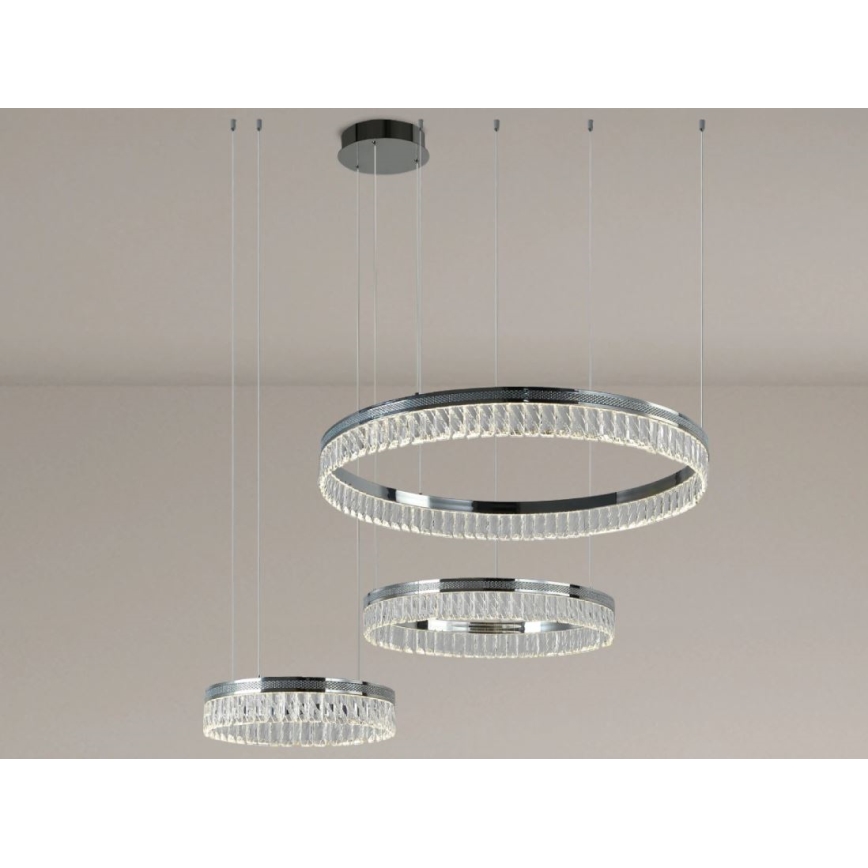 LED zatemnitveni kristalni lestenec na kablu THALIA LED/120W/230V 3000-6000K + daljinski upravljalnik