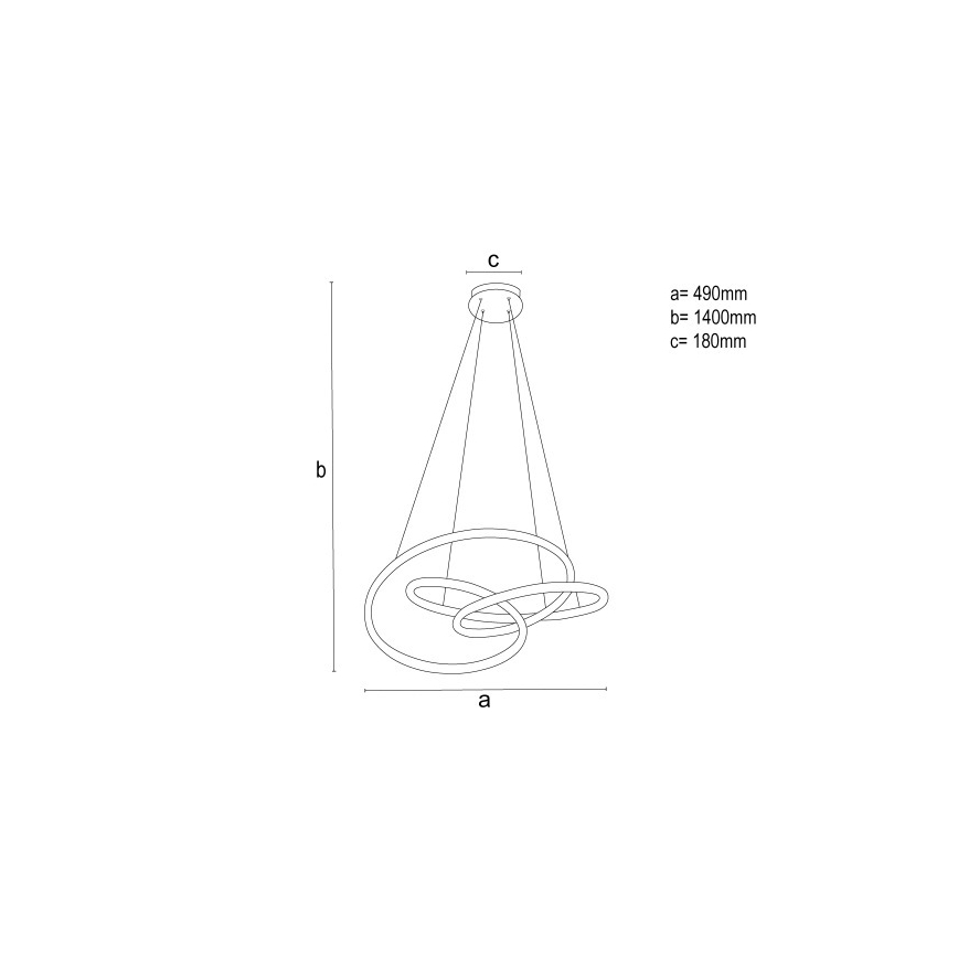 Zatemnjiv LED lestenec na kablu LED/85W/230V 3000–6500K, premer 49 cm + daljinski upravljalnik