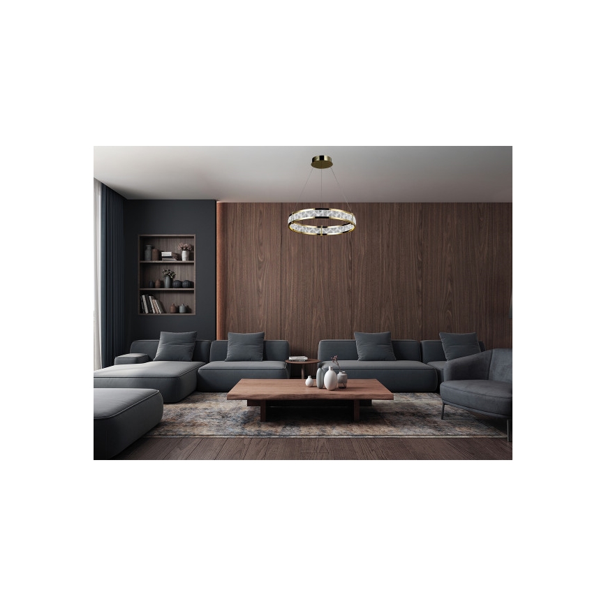 Zatemljiv LED kristalni lestenec na kablu ENRIQUE LED/40W//230V 3000-6000K premer 60 cm + daljinski upravljalnik