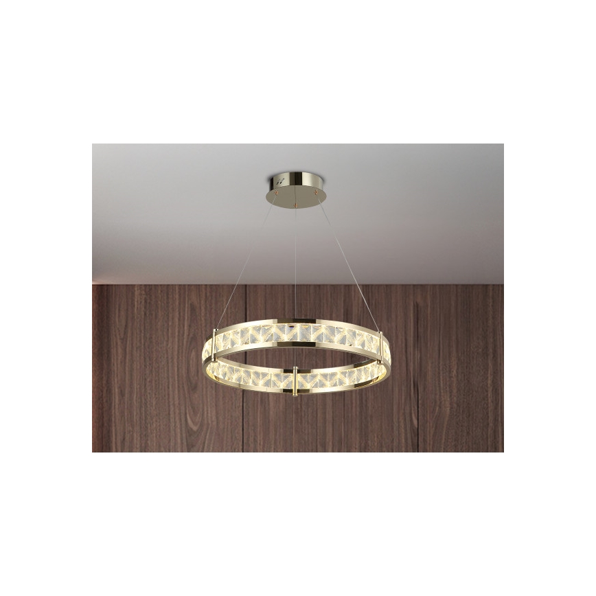 Zatemljiv LED kristalni lestenec na kablu ENRIQUE LED/40W//230V 3000-6000K premer 60 cm + daljinski upravljalnik