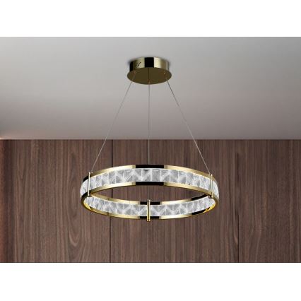 Zatemljiv LED kristalni lestenec na kablu ENRIQUE LED/40W//230V 3000-6000K premer 60 cm + daljinski upravljalnik
