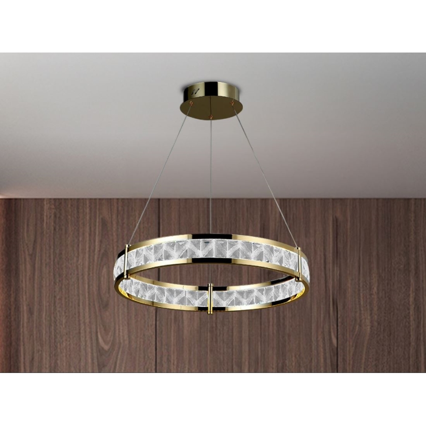 Zatemljiv LED kristalni lestenec na kablu ENRIQUE LED/40W//230V 3000-6000K premer 60 cm + daljinski upravljalnik