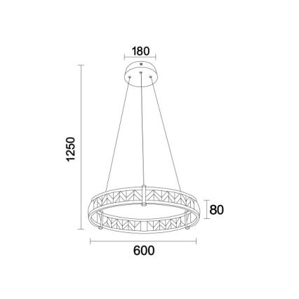Zatemljiv LED kristalni lestenec na kablu ENRIQUE LED/40W//230V 3000-6000K premer 60 cm + daljinski upravljalnik
