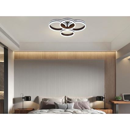 LED zatemljiv nadometni lestenec LED/150W/230V 3000-6500K + daljinski upravljalnik