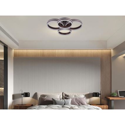 LED zatemljiv nadometni lestenec LED/150W/230V 3000-6500K + daljinski upravljalnik
