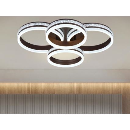 LED zatemljiv nadometni lestenec LED/150W/230V 3000-6500K + daljinski upravljalnik