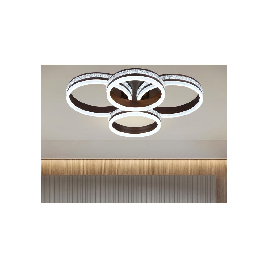 LED zatemljiv nadometni lestenec LED/150W/230V 3000-6500K + daljinski upravljalnik