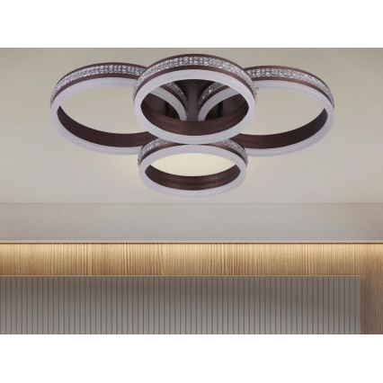 LED zatemljiv nadometni lestenec LED/150W/230V 3000-6500K + daljinski upravljalnik