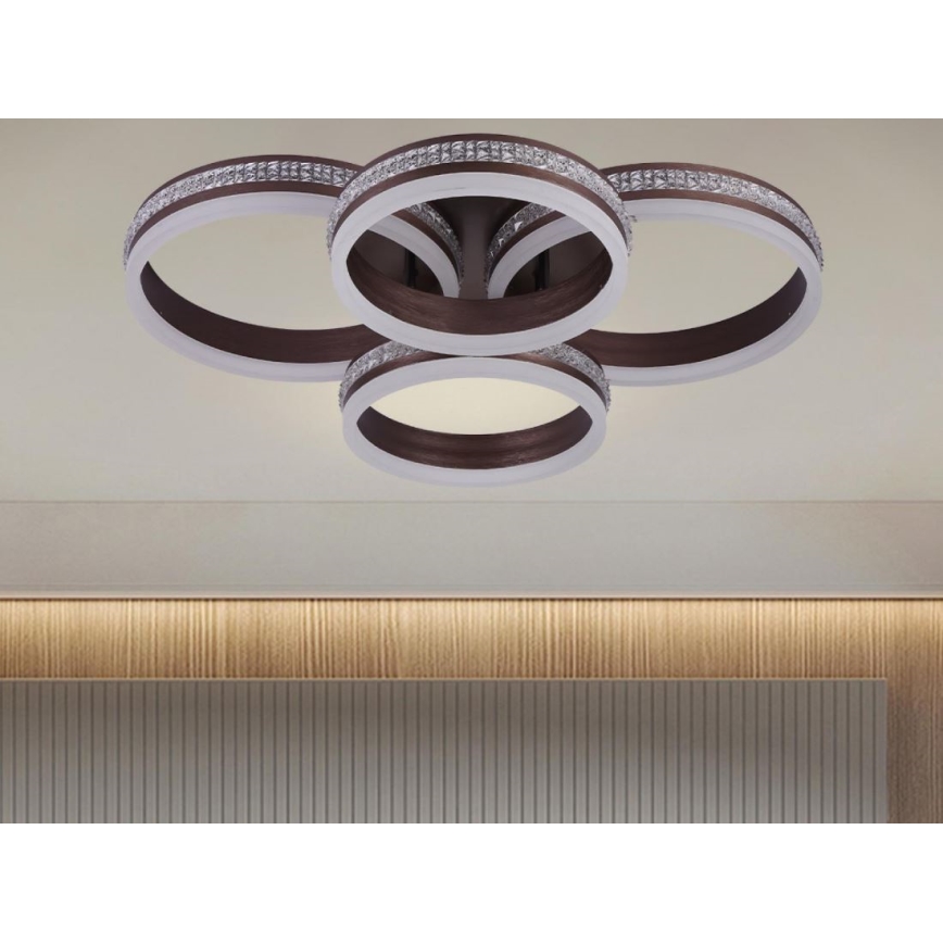LED zatemljiv nadometni lestenec LED/150W/230V 3000-6500K + daljinski upravljalnik