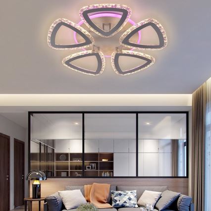 LED zatemnljiv površinsko montiran lestenec LED/70W/230V 3000-6500K + daljinski upravljalnik